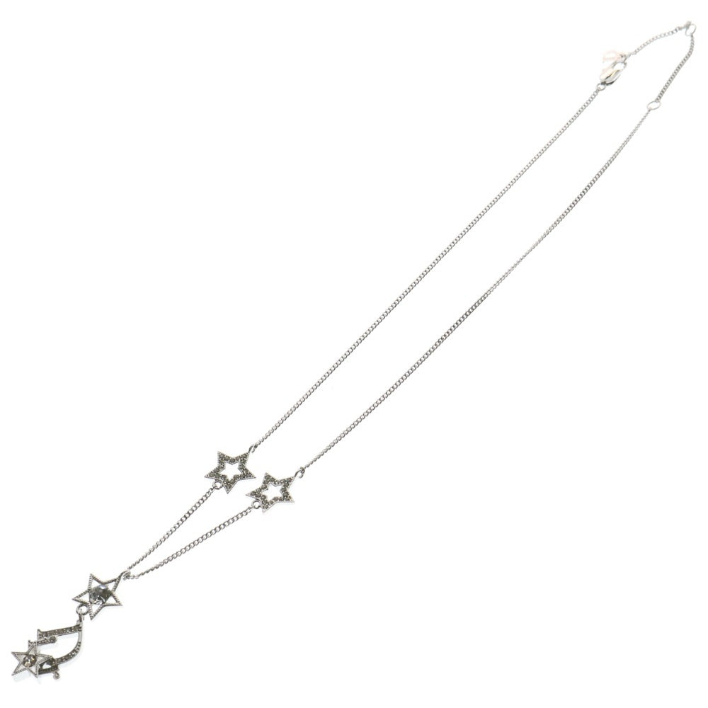 Christian Dior(クリスチャンディオール) スターモチーフ ラインストーン ネックレス シルバー GP ペンダント