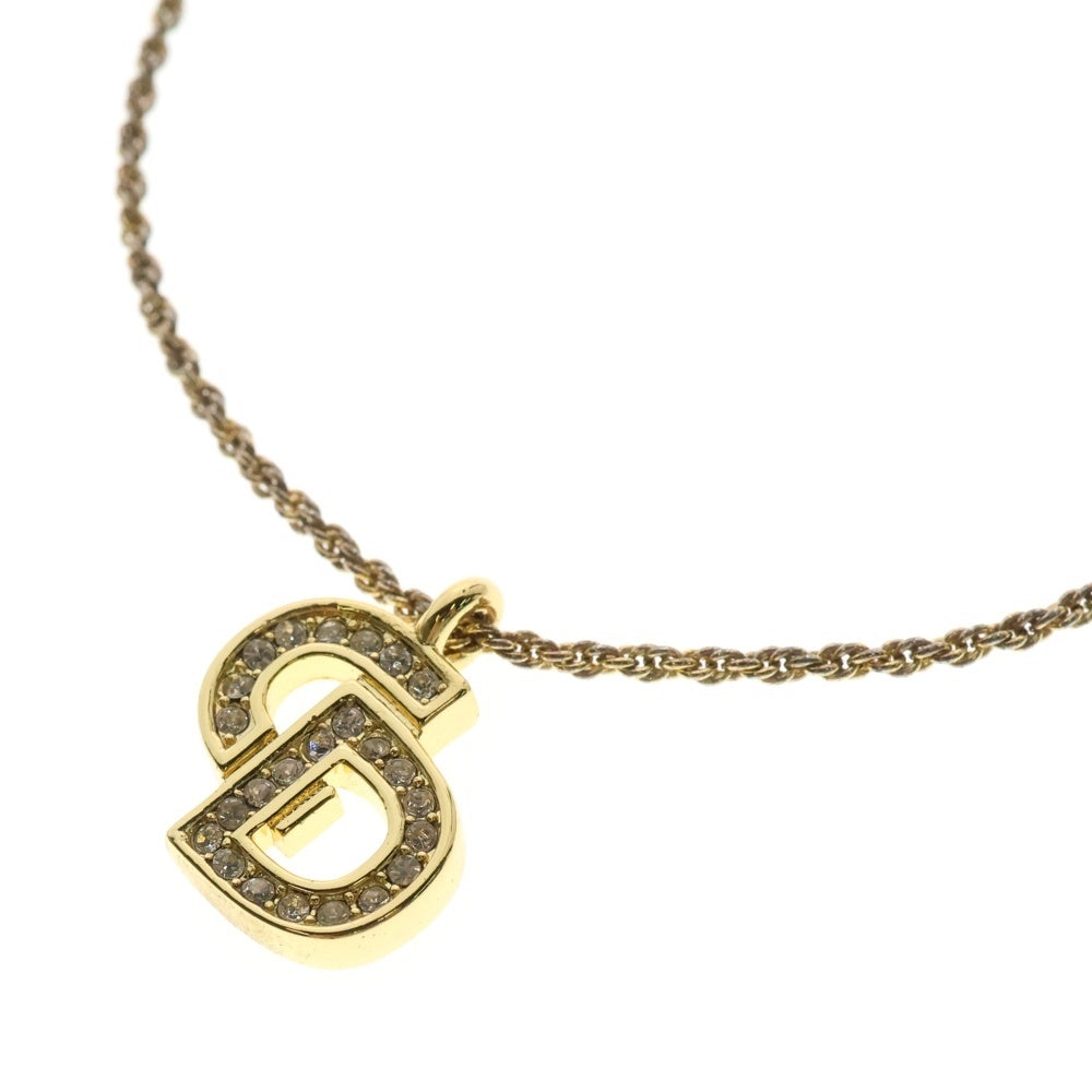 Christian Dior(クリスチャンディオール) CD ラインストーン ネックレス GP ゴールド アクセサリー