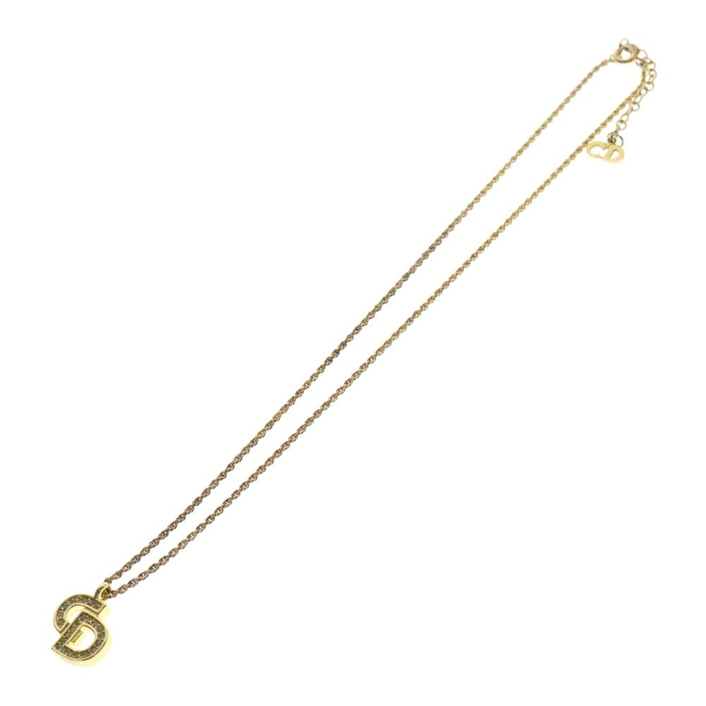 Christian Dior(クリスチャンディオール) CD ラインストーン ネックレス GP ゴールド アクセサリー