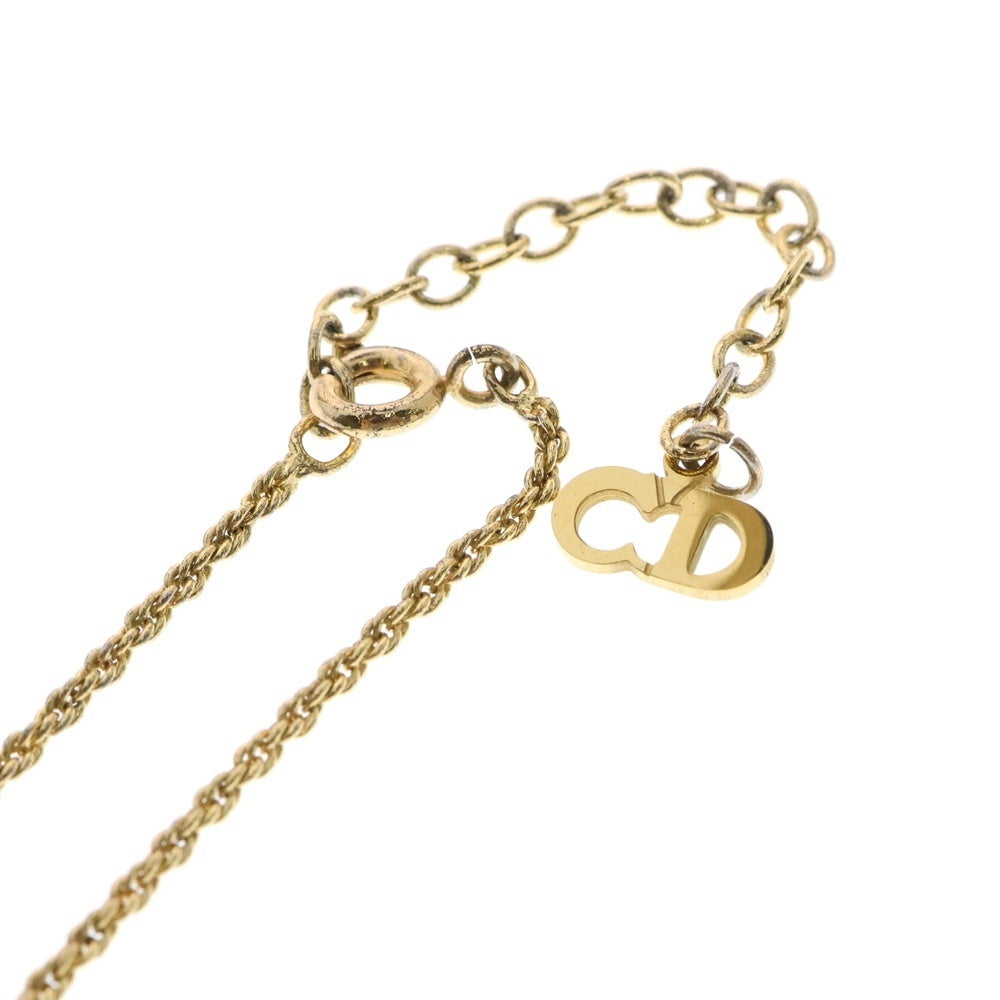 Christian Dior(クリスチャンディオール) CD ラインストーン ネックレス GP ゴールド アクセサリー