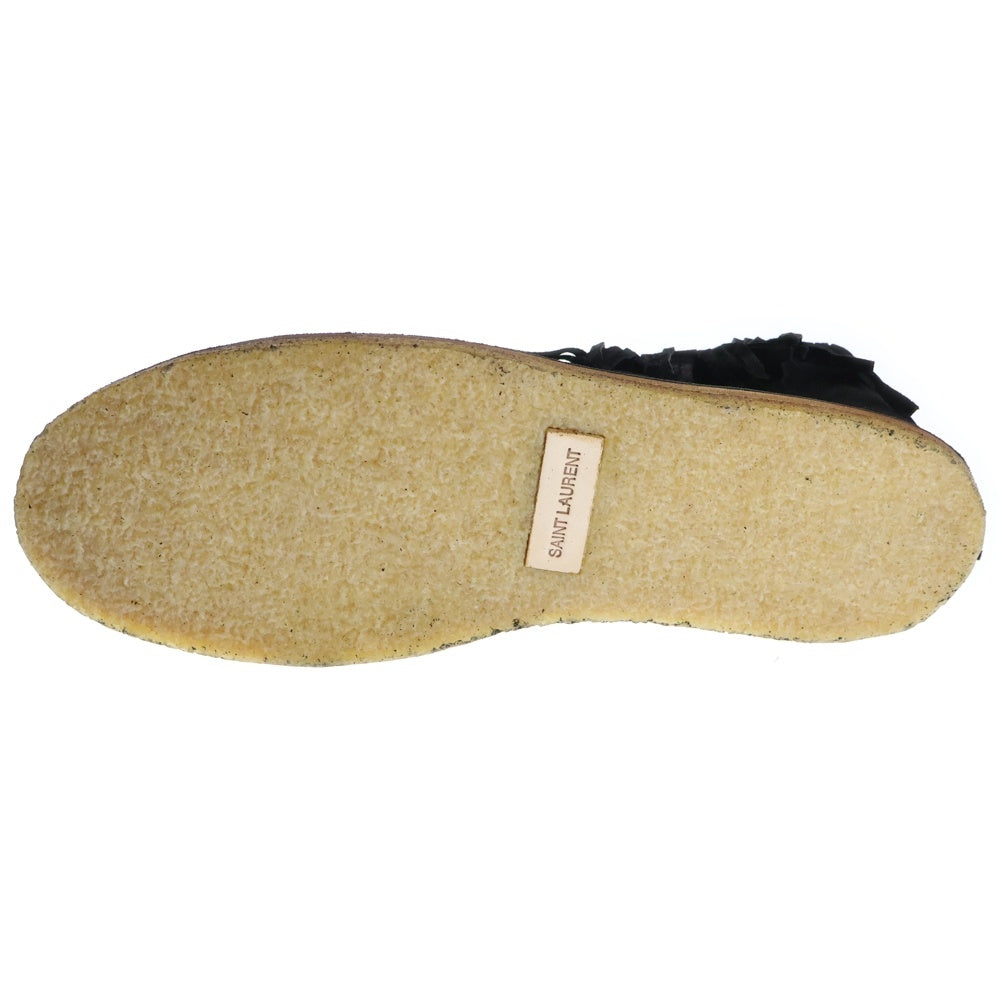 SAINT LAURENT PARIS(サンローランパリ) フリンジデザイン スウェードレザー クレープソール デザートシューズ ブーツ ブラック 534009