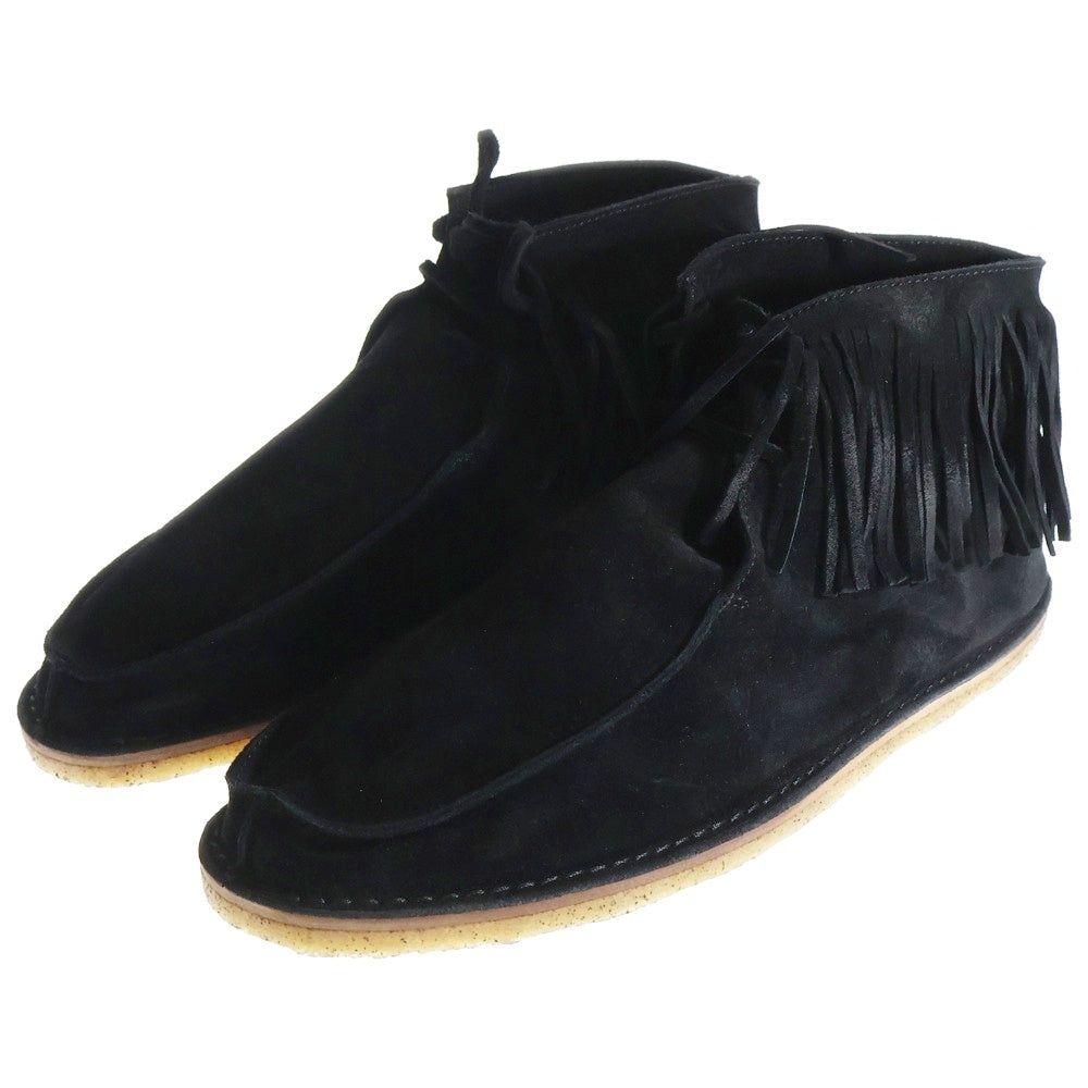 SAINT LAURENT PARIS(サンローランパリ) フリンジデザイン スウェードレザー クレープソール デザートシューズ ブーツ ブラック 534009