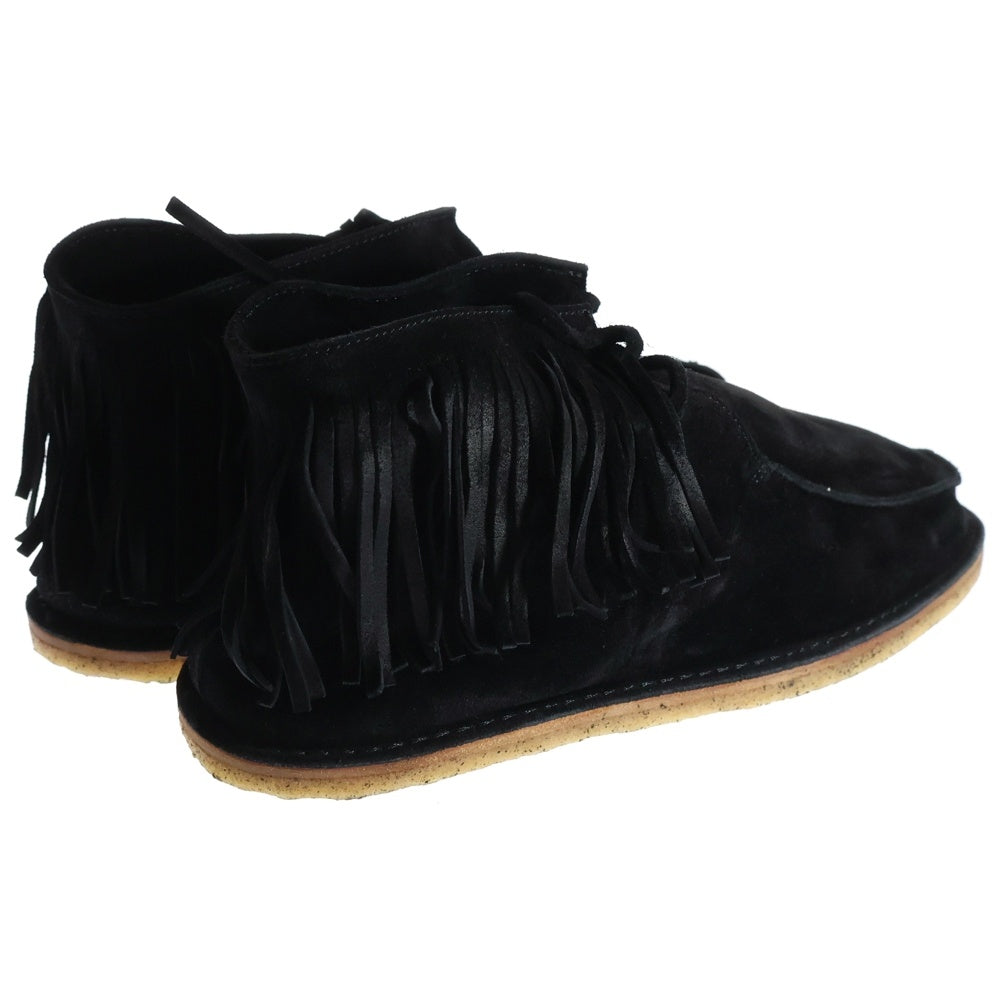 SAINT LAURENT PARIS(サンローランパリ) フリンジデザイン スウェードレザー クレープソール デザートシューズ ブーツ ブラック 534009
