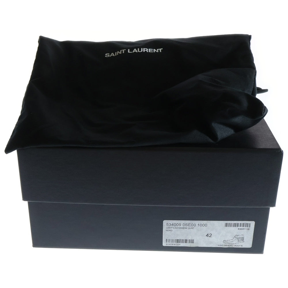 SAINT LAURENT PARIS(サンローランパリ) フリンジデザイン スウェードレザー クレープソール デザートシューズ ブーツ ブラック 534009