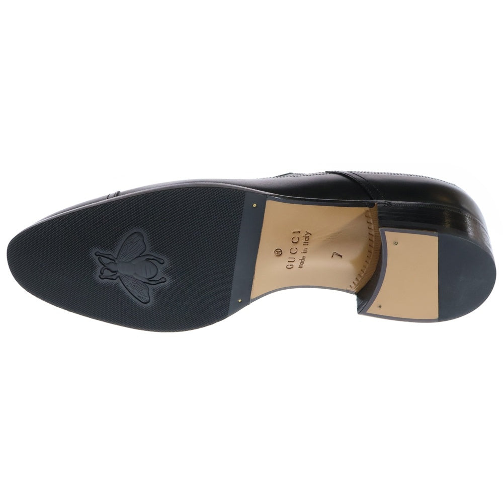 GUCCI(グッチ) ヒールロゴ キャップトゥ レースアップ レザー ビジネス ドレスシューズ ブラック 547662