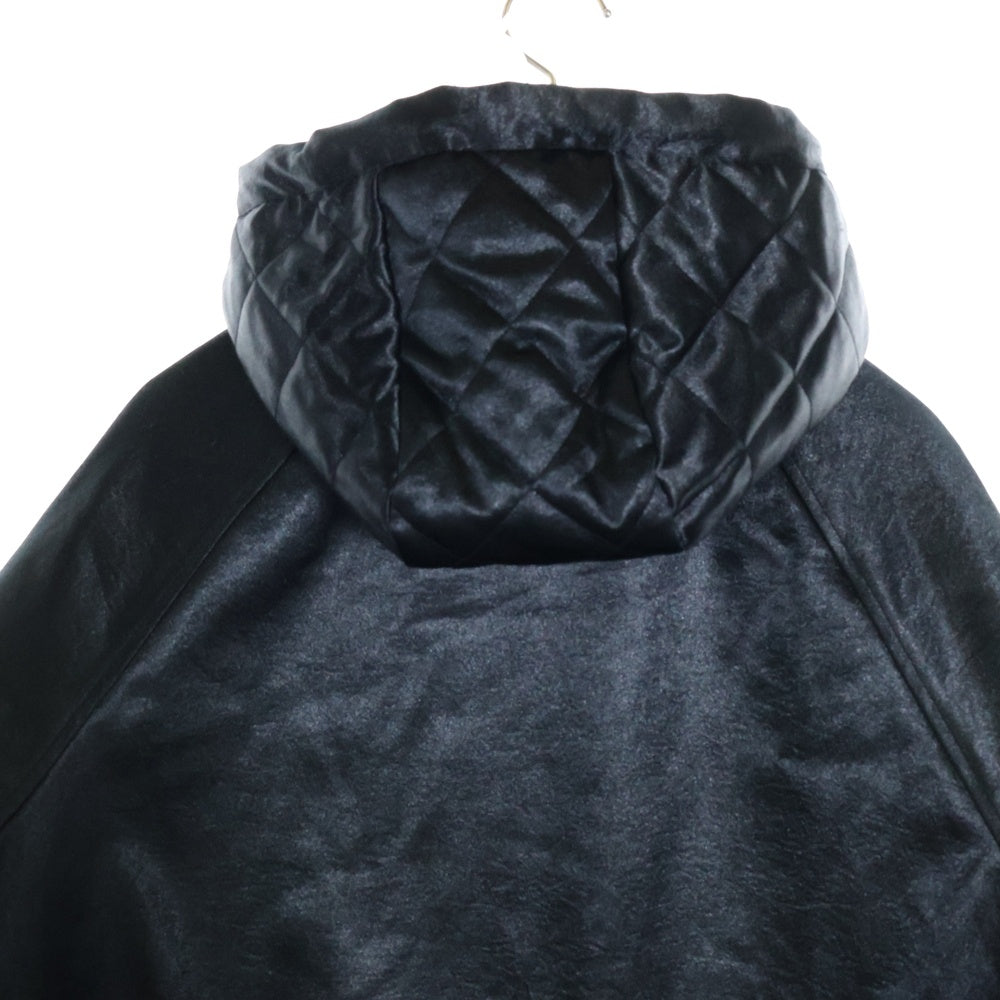 CHANEL(シャネル) ココマークボタン デタッチャブル フーデッド ジップアップ 中綿ジャケット ブラック/シルバー レディース P74341V66902