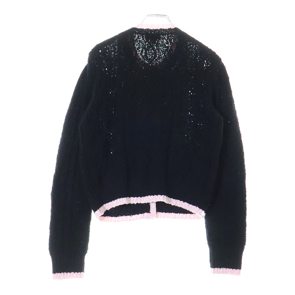 CHANEL(シャネル) ココマークボタン ノーカラー ファンシーニット カーディガン ブラック/ピンク レディース P76957K11092