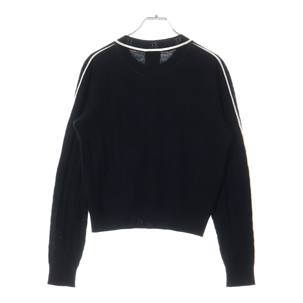 CHANEL(シャネル) カメリア ココマークボタン サイドライン カシミヤニット カーディガン ブラック レディース P75662K10982