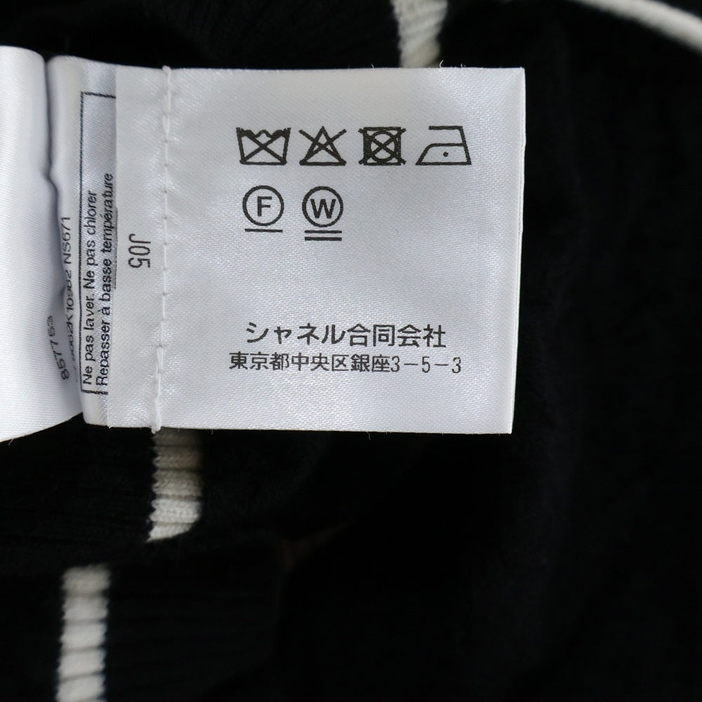 CHANEL(シャネル) カメリア ココマークボタン サイドライン カシミヤニット カーディガン ブラック レディース P75662K10982