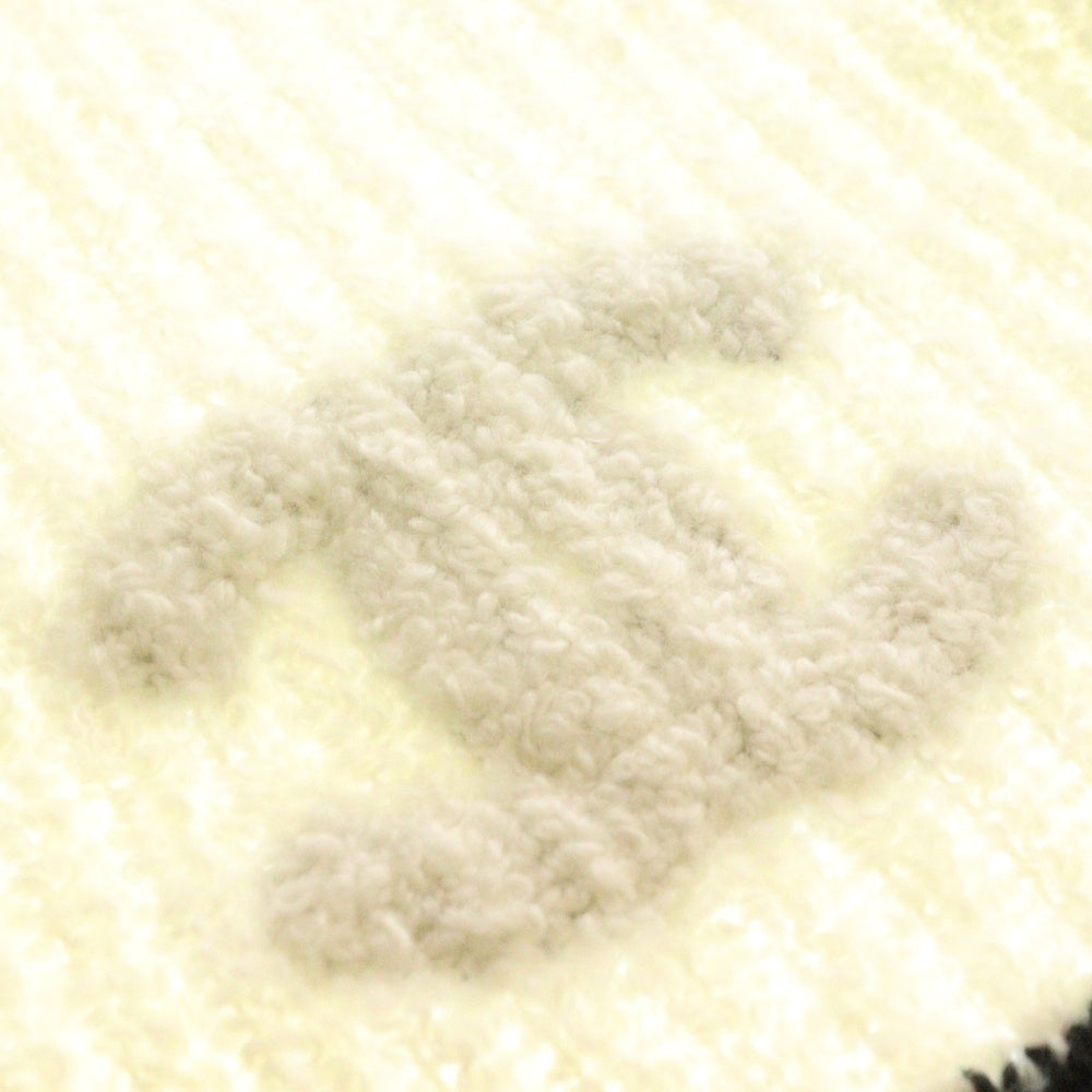 CHANEL(シャネル) ココマーク シルク混 カシミヤ ニット ロング マフラー ホワイト/ブラック