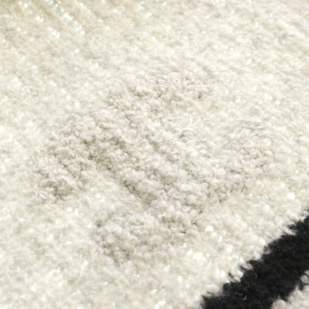 CHANEL(シャネル) ココマーク シルク混 カシミヤ ニット ロング マフラー グレー/ブラック