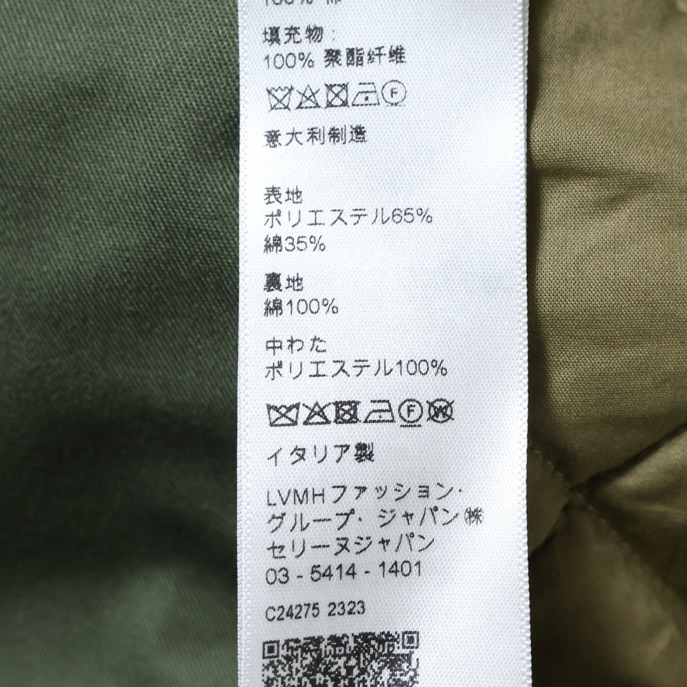 CELINE(セリーヌ) 23AW エディ期 トリオンフボタン フーデッド ジップアップ ミリタリー 中綿ジャケット コート カーキ 2W953004N