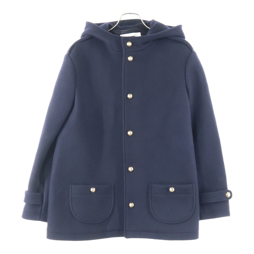 CELINE(セリーヌ) 24AW エディ期トリオンフボタン メルトンウール フーデッド スナップボタン ジャケット ネイビー 2M25A6700