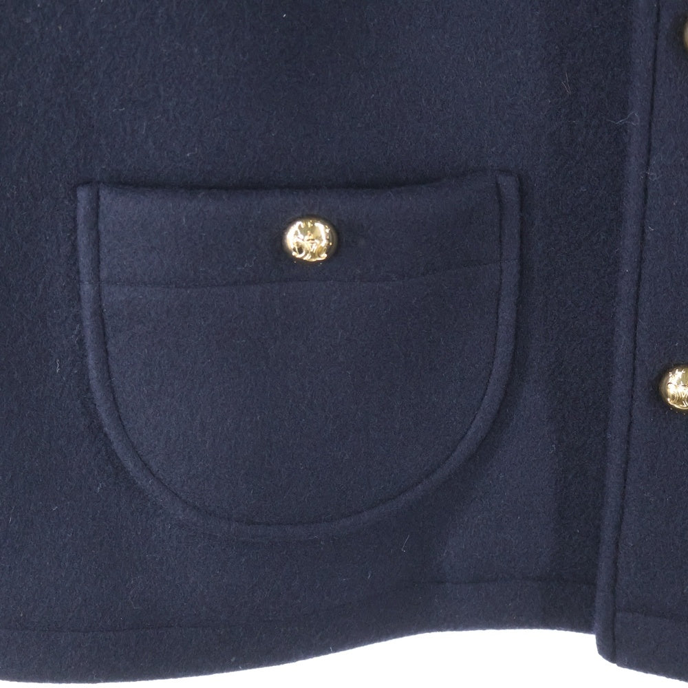 CELINE(セリーヌ) 24AW エディ期トリオンフボタン メルトンウール フーデッド スナップボタン ジャケット ネイビー 2M25A6700