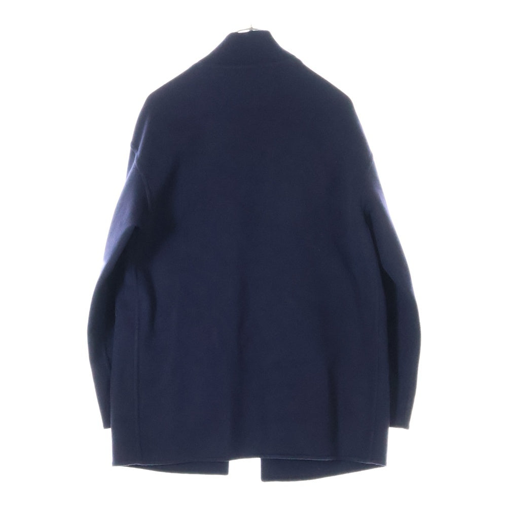 CELINE(セリーヌ) 23AW エディ期 トリオンフボタン リブカラー カシミヤウール ダブルフェイス ピーコート ジャケット ネイビー 2M31B6700