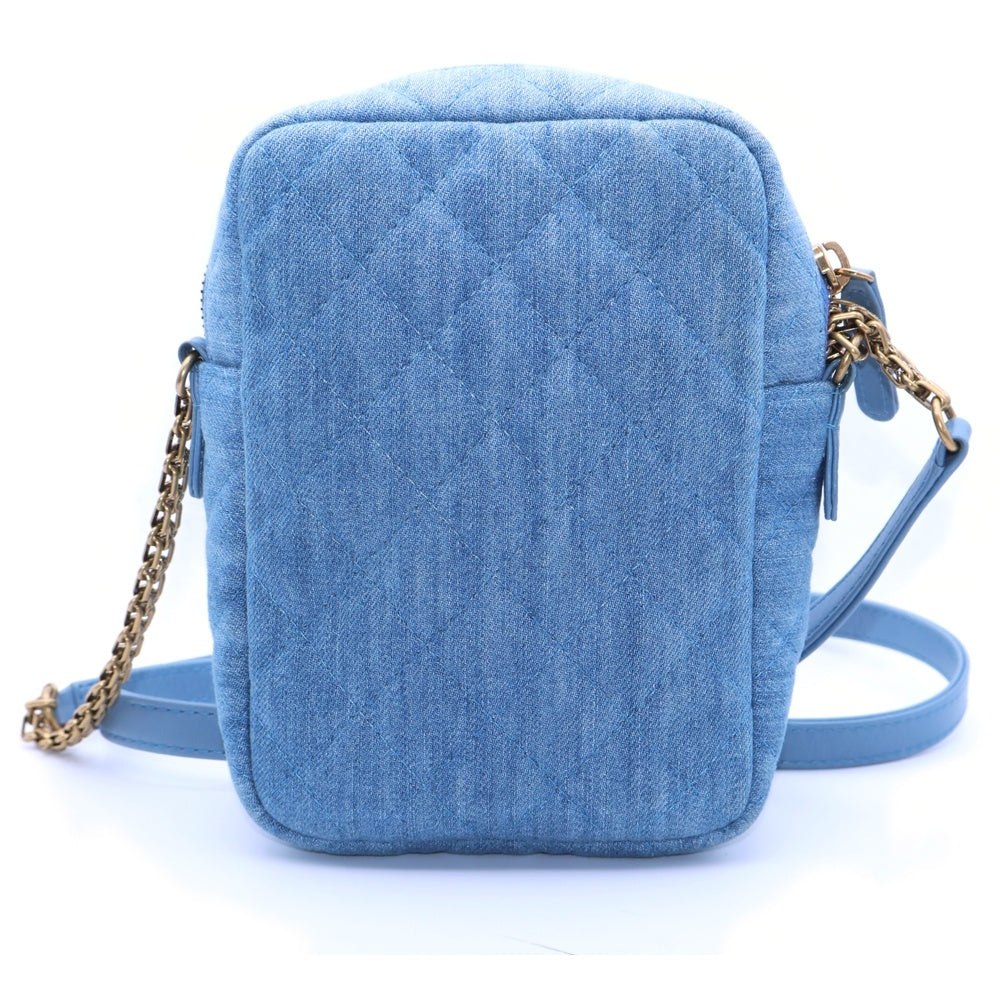 CHANEL(シャネル) 2.55 デニム レザー キルティング ミニ チェーン ショルダーバッグ ゴールド金具 インディゴ 22番台