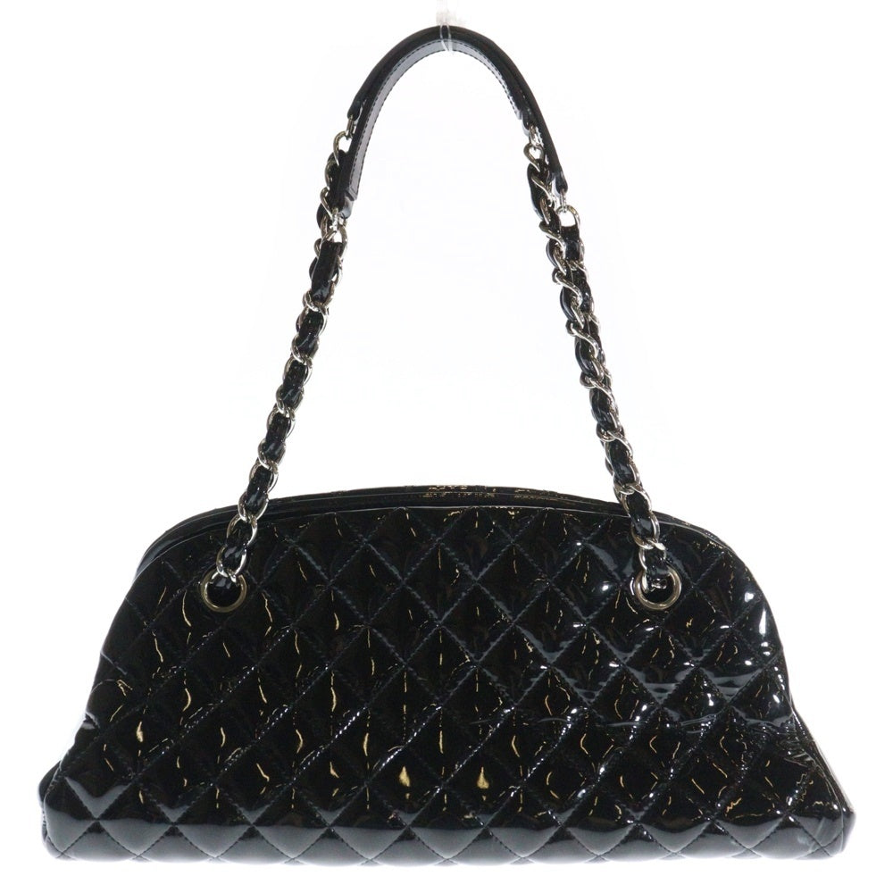CHANEL(シャネル) マドモアゼル チェーンショルダーバック ハンドバッグ ブラック シルバー金具 パテント レザー