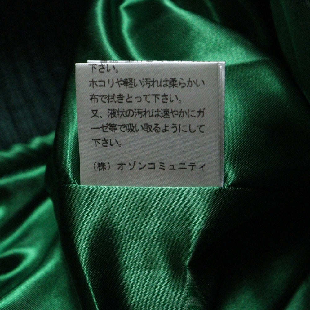 HYSTERIC GLAMOUR(ヒステリックグラマー) HG-OVERLAP-LOGO オーバーラップ ワッペンロゴ レザー切り替え ウール スナップボタン ジャケット スタジャン グリーン 02193AB12