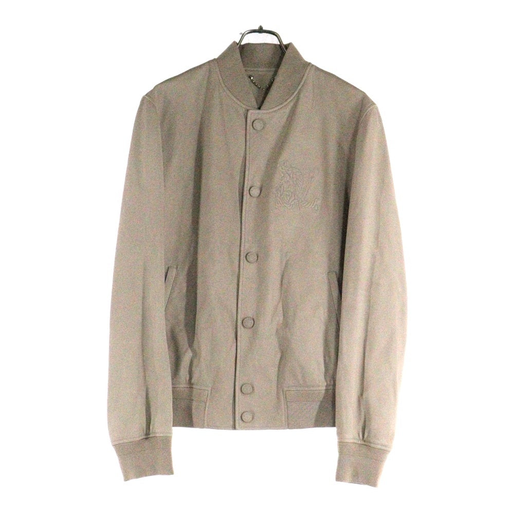 LOUIS VUITTON(ルイヴィトン) 15AW ×Christopher Nemeth クリストファーネメス LV ロープ ロゴ 刺繍 ラムスキン レザー スナップボタン ジャケット ブルゾン ベージュ RM152M H8L02WO1