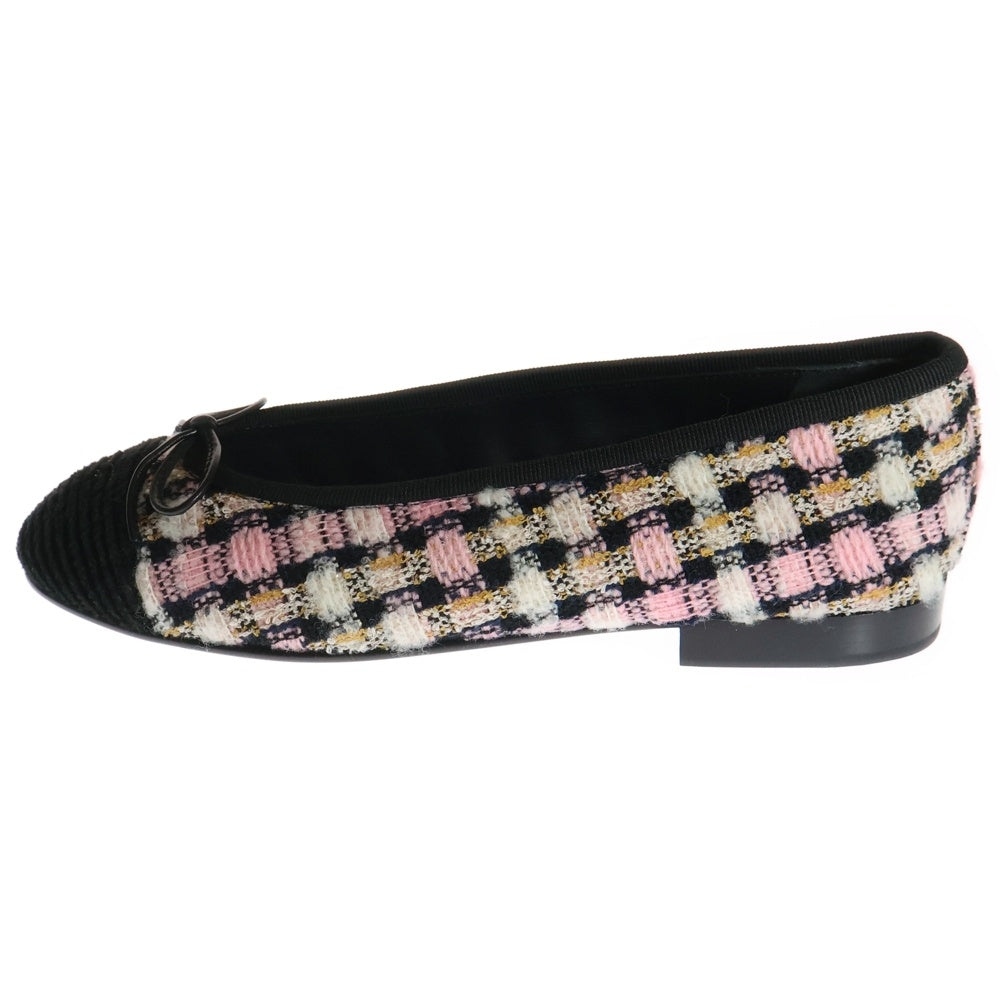 CHANEL(シャネル) ココマーク ツイード バレリーナ フラット シューズ ピンク G02819 レディース