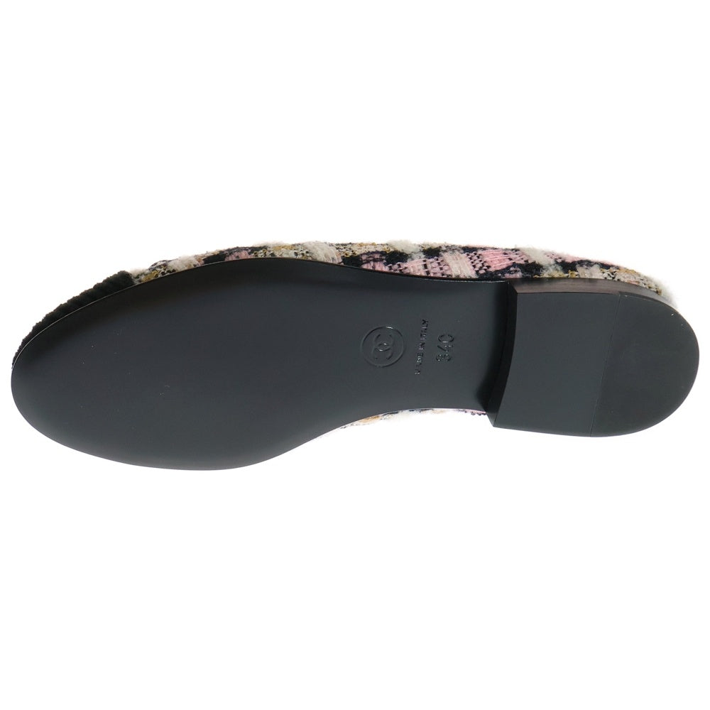 CHANEL(シャネル) ココマーク ツイード バレリーナ フラット シューズ ピンク G02819 レディース