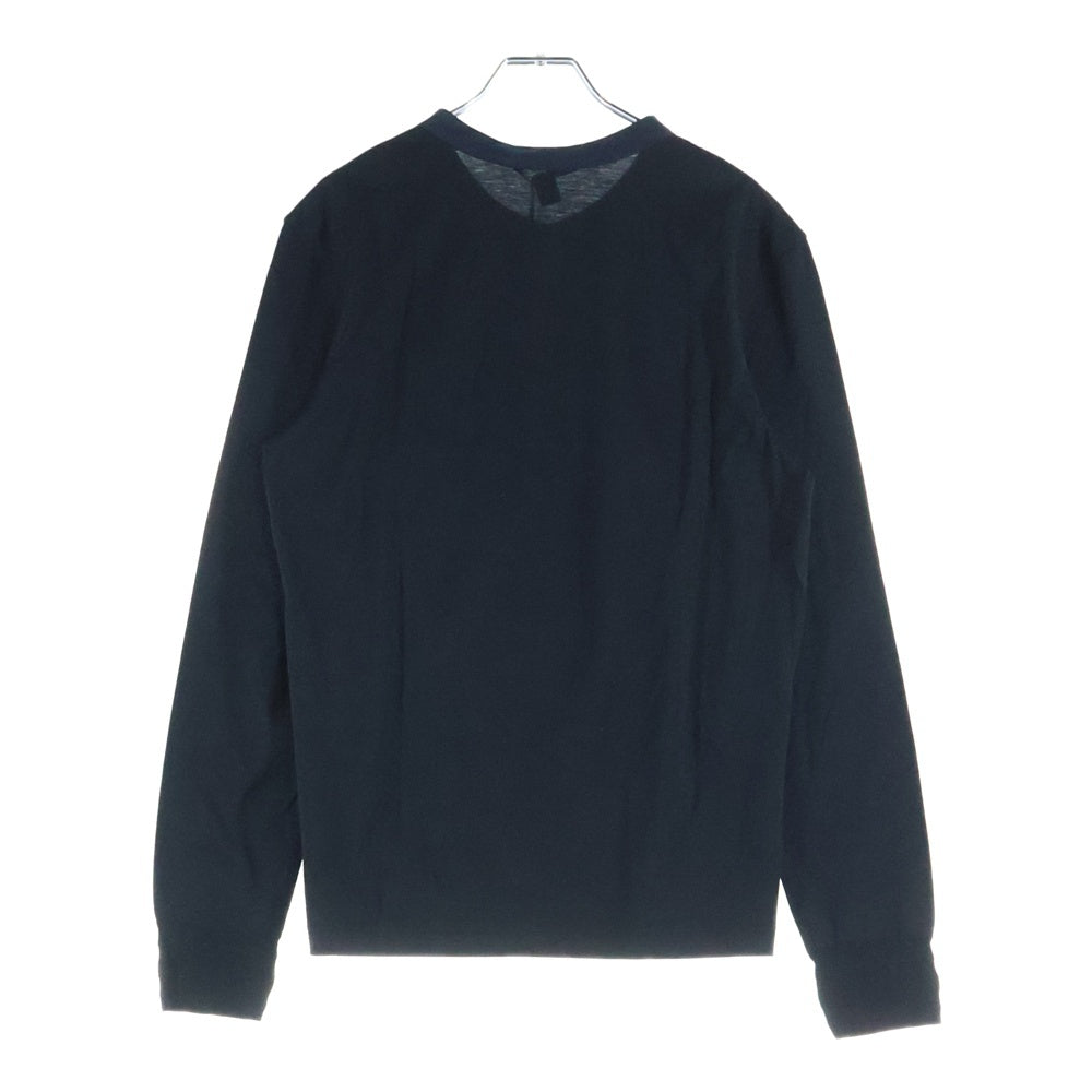 LOUIS VUITTON(ルイヴィトン) 06SS バイカラーノーカラー長袖Tシャツ ブラック×ネイビー RM061M MIJR40JAH