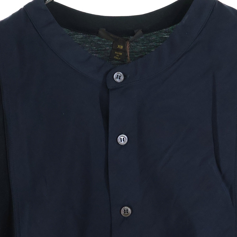 LOUIS VUITTON(ルイヴィトン) 06SS バイカラーノーカラー長袖Tシャツ ブラック×ネイビー RM061M MIJR40JAH