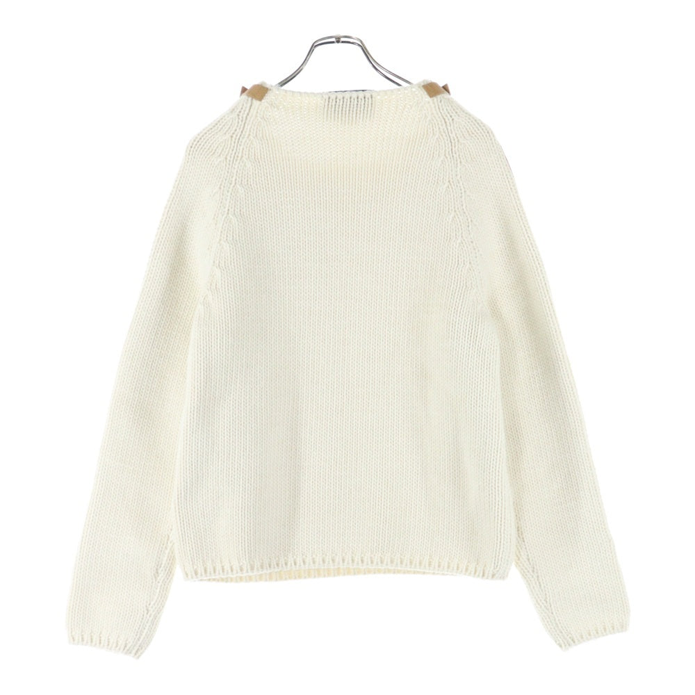 GUCCI(グッチ) 21AW レザーディティール ウール ニットセーター ホワイト 683716