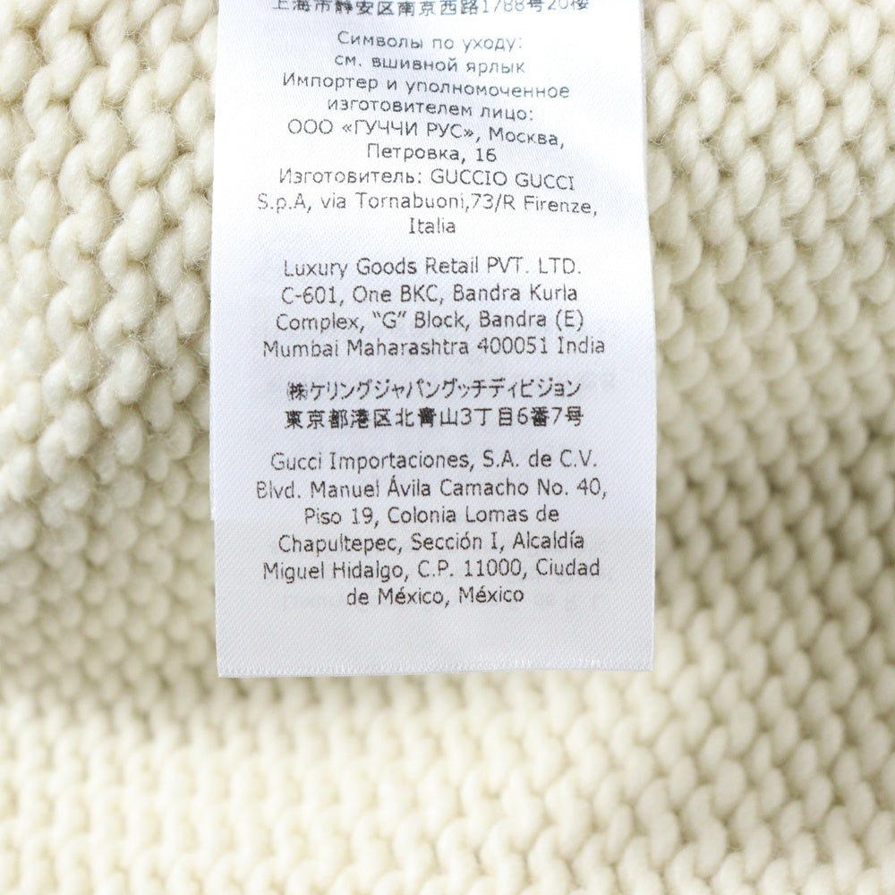 GUCCI(グッチ) 21AW レザーディティール ウール ニットセーター ホワイト 683716
