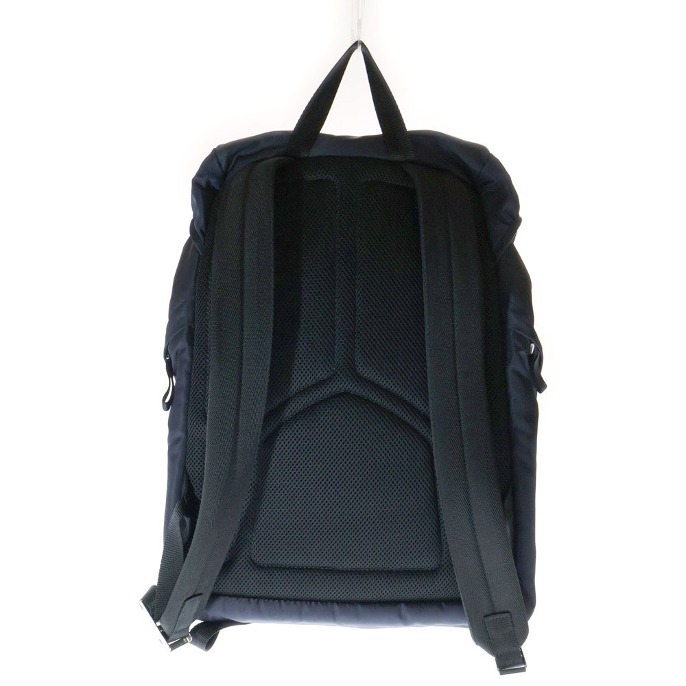 PRADA(プラダ) テスート トライアングルロゴ バックパック リュックサック ナイロン シルバー金具 ネイビー 2VZ062