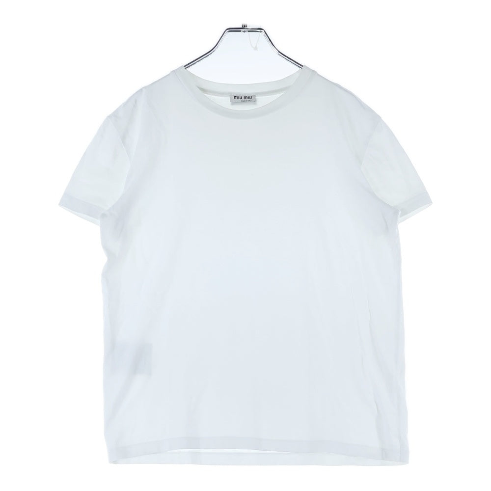 miumiu(ミュウミュウ) ロゴ クルーネック半袖Tシャツ ホワイト MJN223