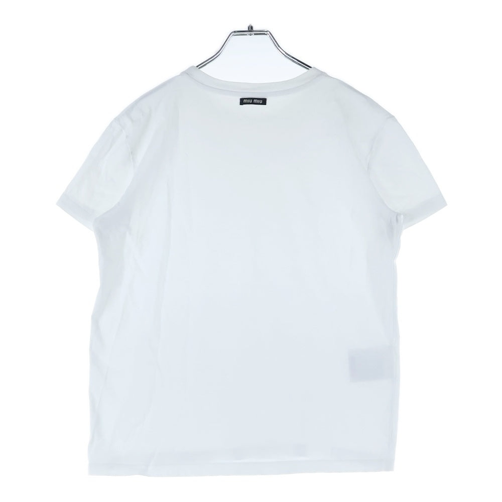 miumiu(ミュウミュウ) ロゴ クルーネック半袖Tシャツ ホワイト MJN223