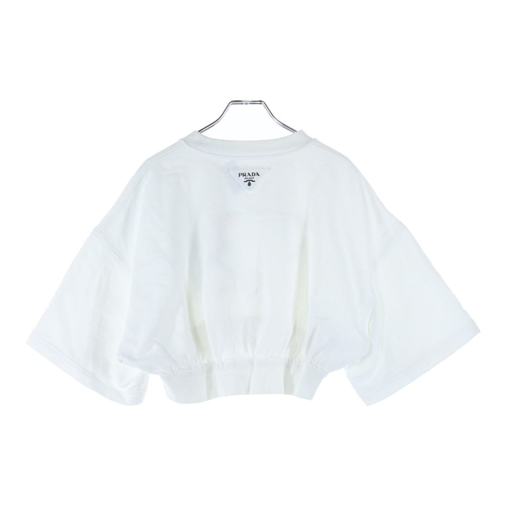 PRADA(プラダ) 三角ロゴ プリントショート丈 半袖スウェット ホワイト 135709 S221 10NA