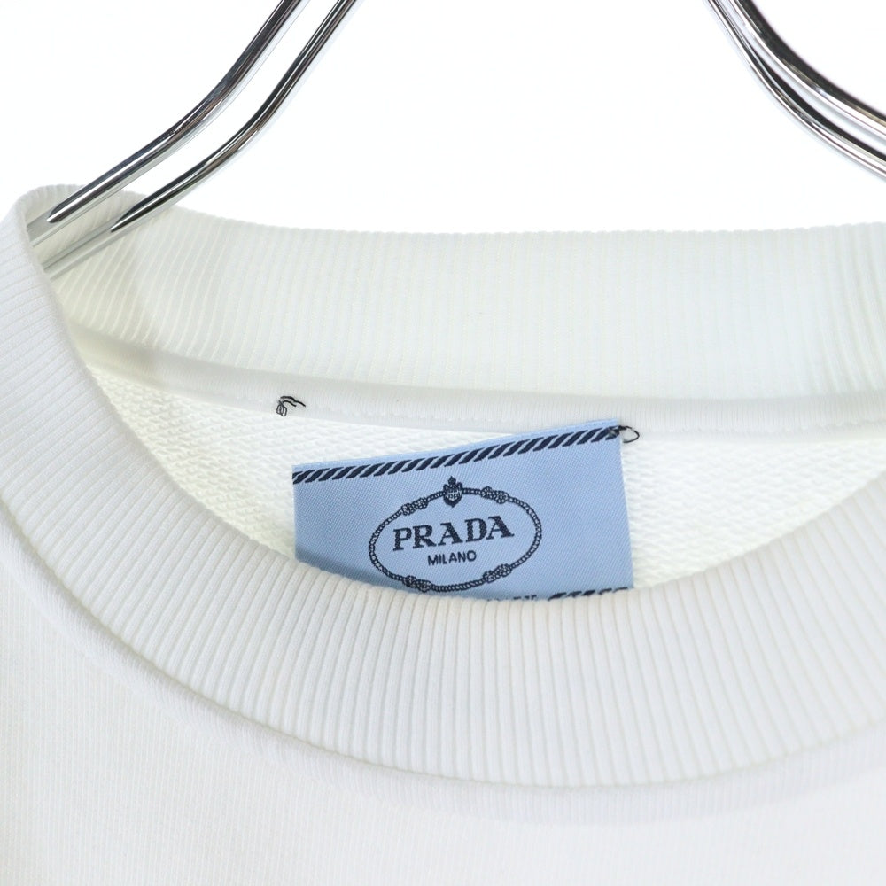 PRADA(プラダ) 三角ロゴ プリントショート丈 半袖スウェット ホワイト 135709 S221 10NA