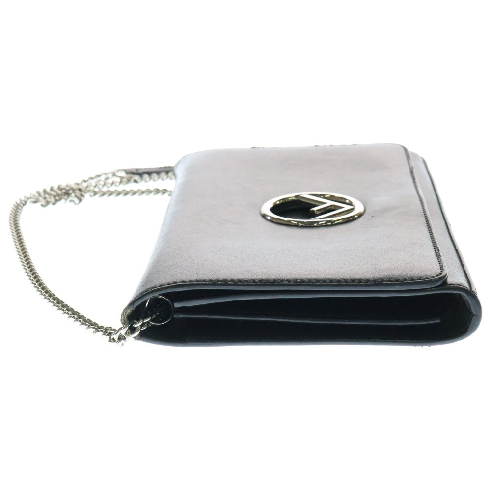 FENDI(フェンディ) キャナイエフ チェーンショルダーバック チェーンウォレット ブラック シルバー金具 レザー