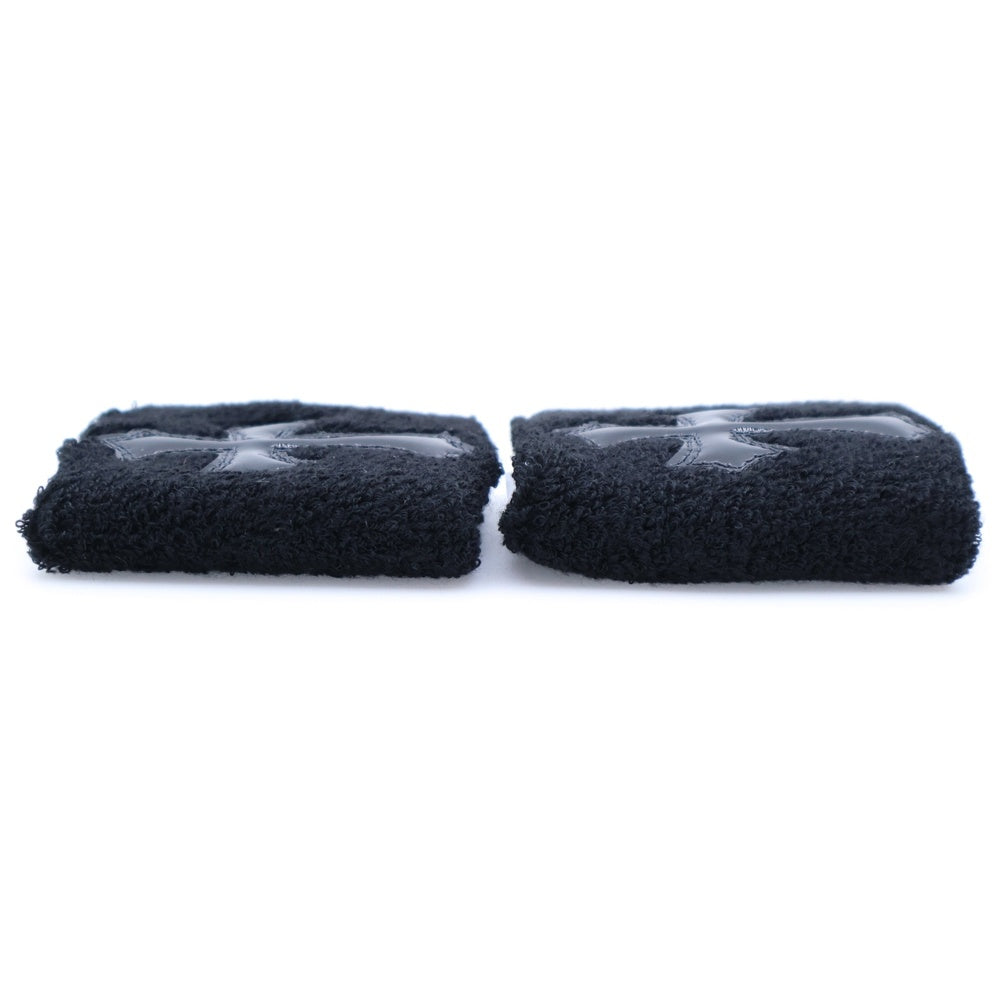 CHROME HEARTS(クロムハーツ) SWEATBAND WRIST エナメル パテントレザー クロスパッチ リストバンド ブラック