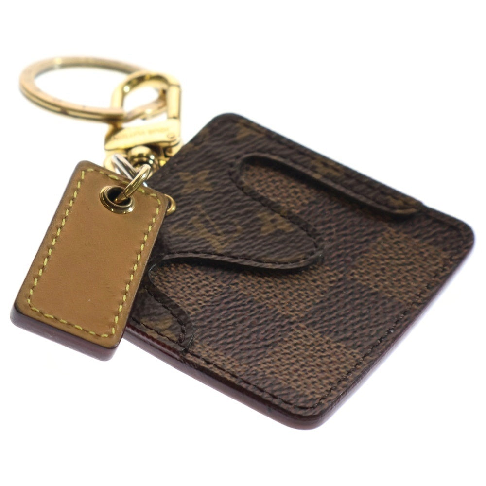 LOUIS VUITTON(ルイヴィトン) モノグラム ポルト クレ ダミエ ジャイアント キーホルダー キーリング バッグチャーム ブラウン ゴールド金具 MP2713