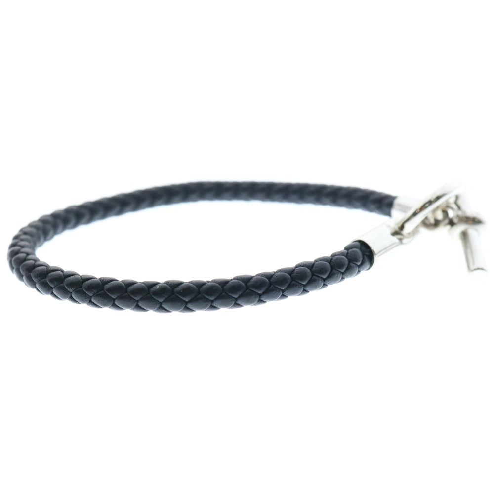 HERMES(エルメス) グレナンH レザー ブレスレット ブラック スイフト シルバー金具