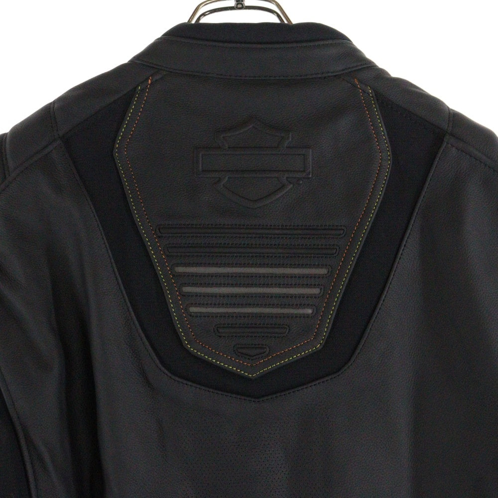 HARLEY DAVIDSON(ハーレーダビッドソン) Watt Leather Jacket ワット バイカー レザー ジップアップ ジャケット ブラック 98002-20VM