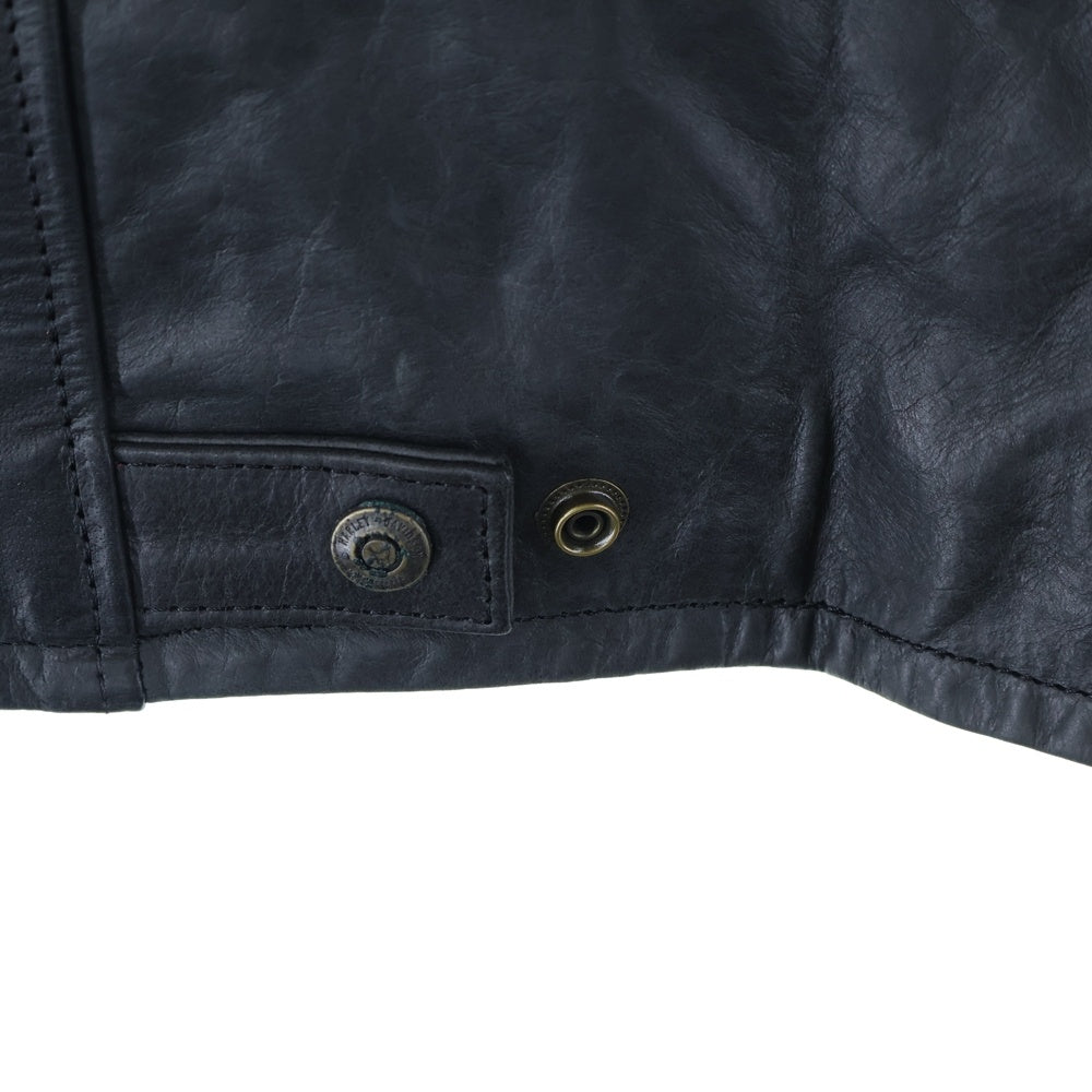 HARLEY DAVIDSON(ハーレーダビッドソン) Arterial Leather Jacket アームライン ロゴワッペン レザーライダースジャケット ブラック 98001-20VM
