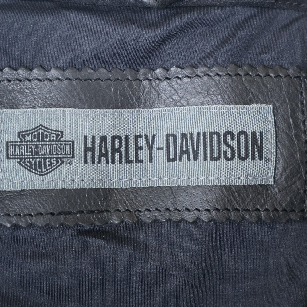 HARLEY DAVIDSON(ハーレーダビッドソン) Arterial Leather Jacket アームライン ロゴワッペン レザーライダースジャケット ブラック 98001-20VM