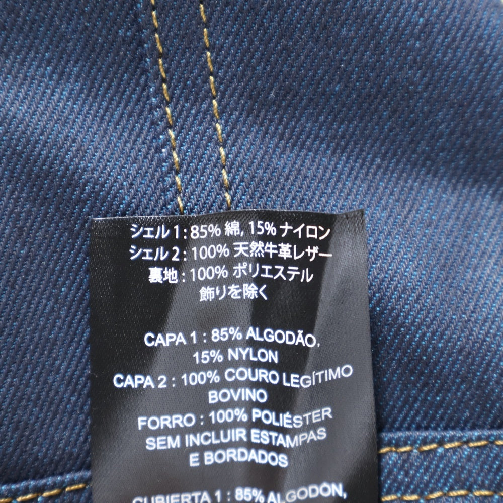HARLEY DAVIDSON(ハーレーダビッドソン) Arterial Denim Jacket レザー切り替え ワッペンロゴ ジップアップ デニムジャケット ネイビー/ブラック 98122-20VM