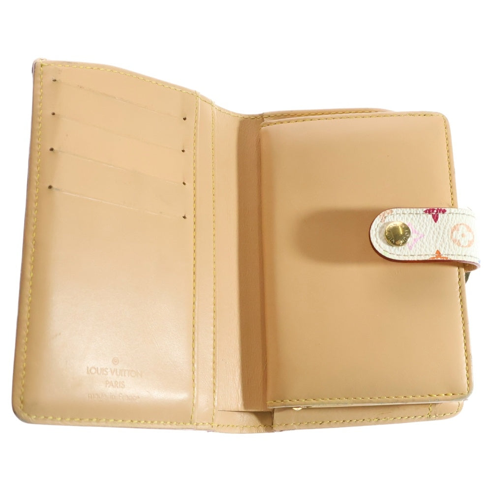 LOUIS VUITTON(ルイヴィトン) モノグラムマルチカラー ポルトフォイユ・ヴィエノワ ウォレット 二つ折り財布 コインケース ホワイト×ブラウン ゴールド金具 レザー×PVC M92987