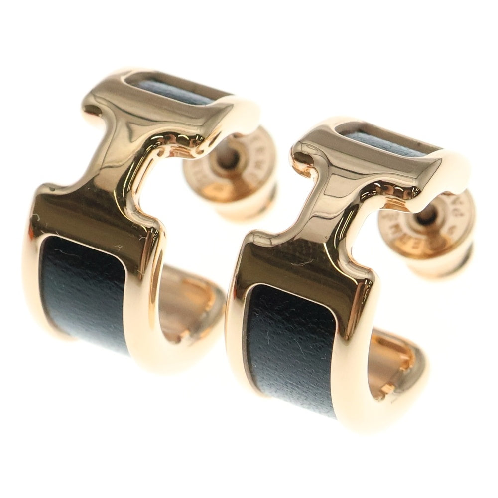 HERMES(エルメス) オランプPM ピアス ピンクゴールド×ブラック GP アクセサリー
