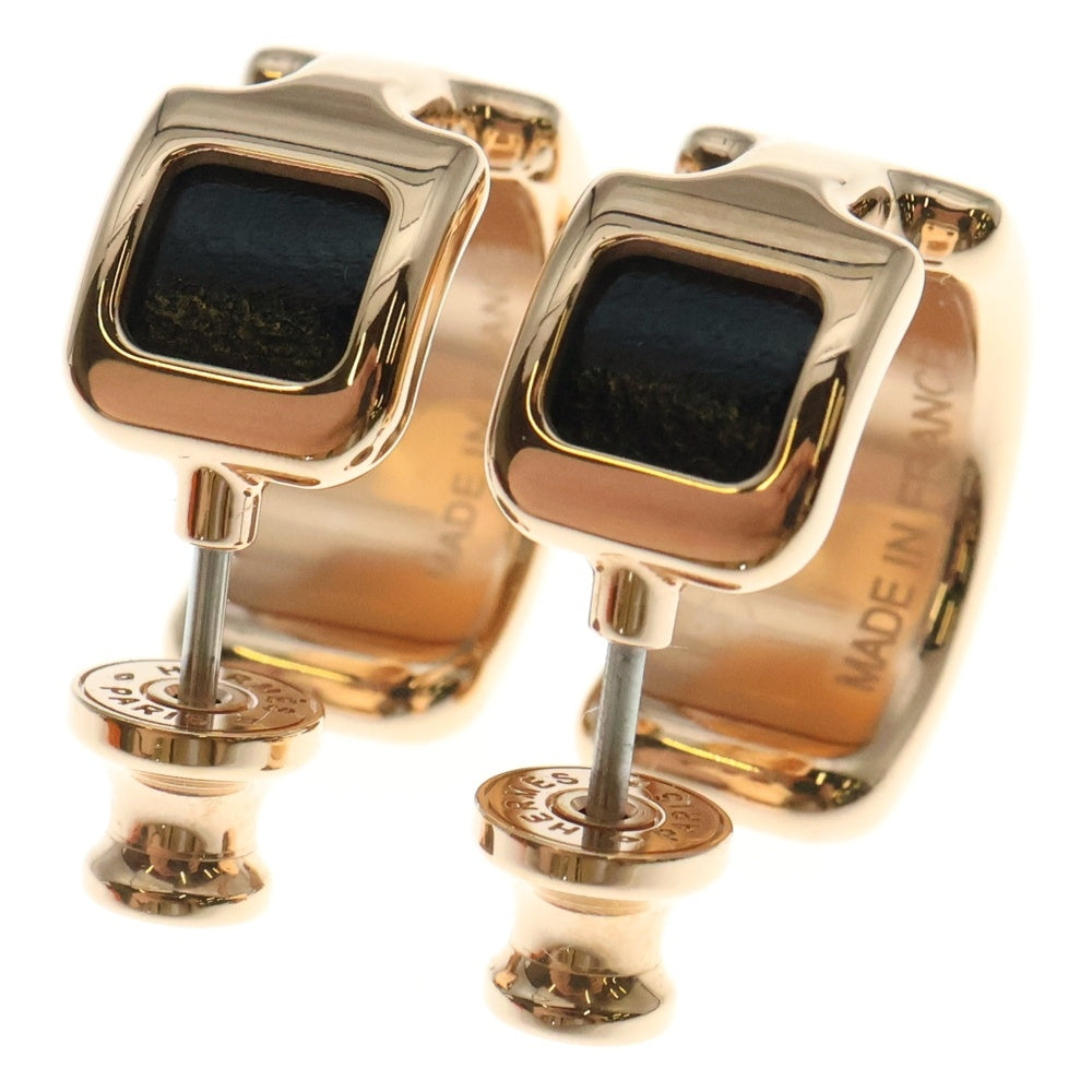 HERMES(エルメス) オランプPM ピアス ピンクゴールド×ブラック GP アクセサリー
