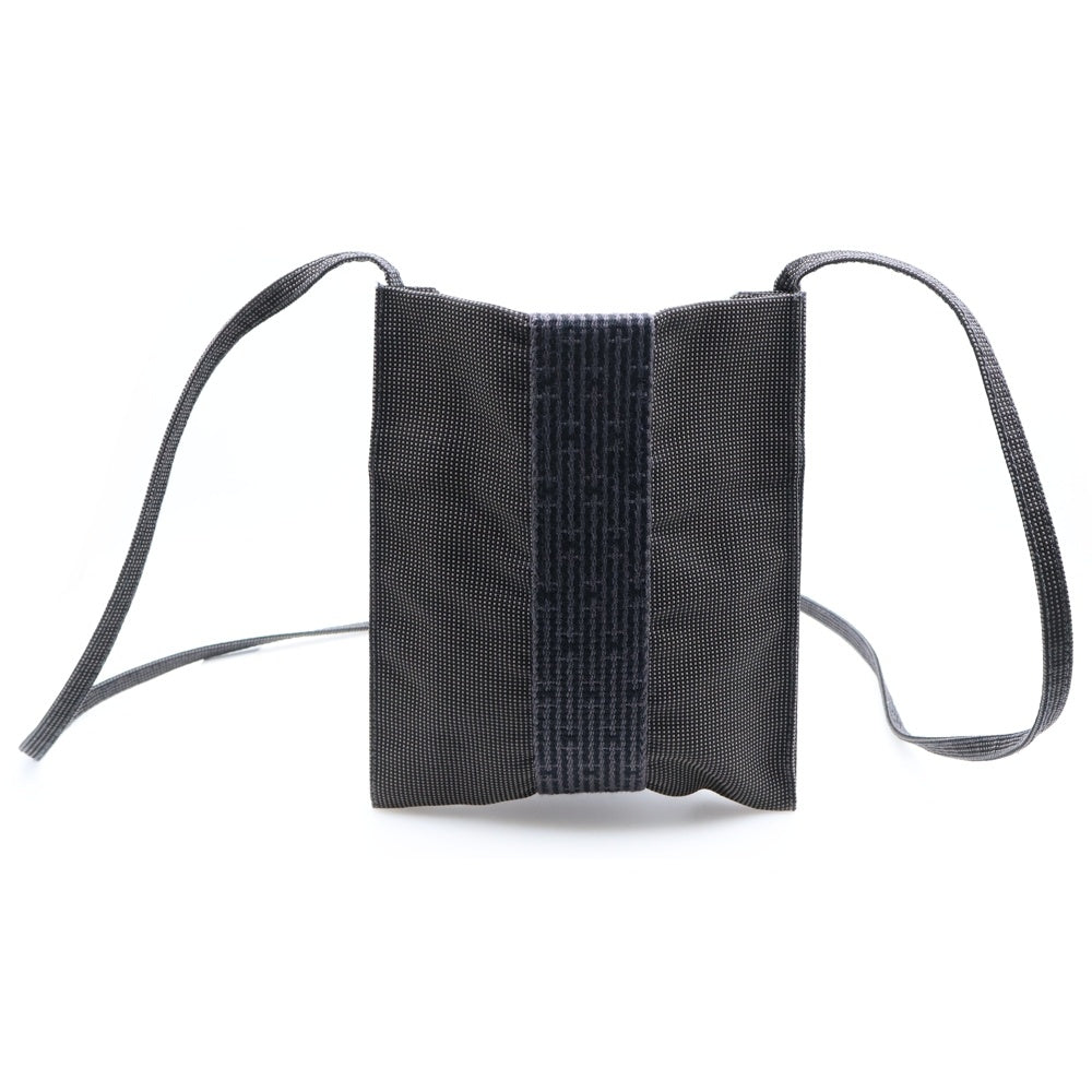 HERMES(エルメス) エールライン サコッシュ ブラック グレー キャンバス ショルダーバッグ レディース