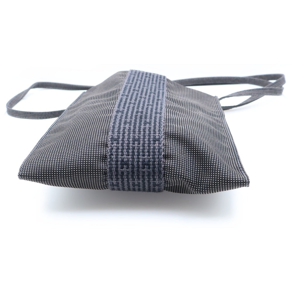 HERMES(エルメス) エールライン サコッシュ ブラック グレー キャンバス ショルダーバッグ レディース