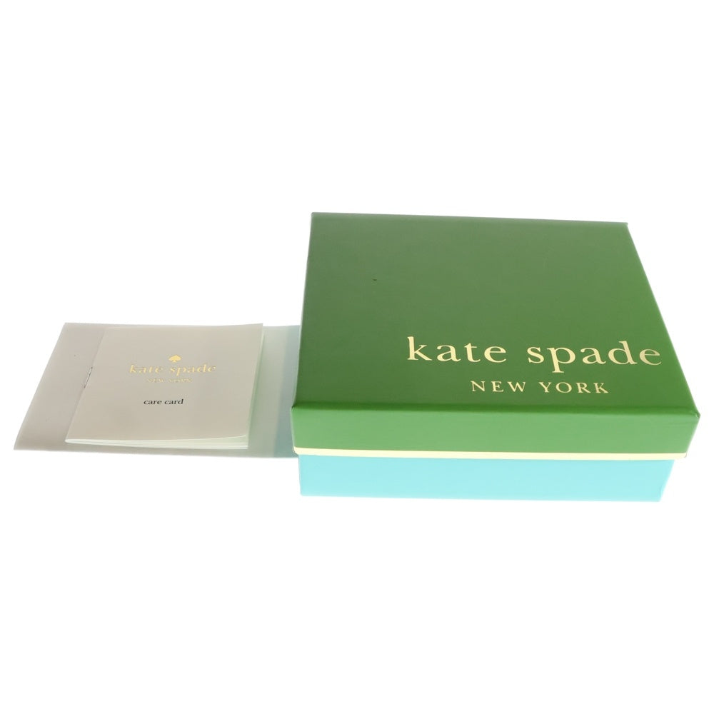 Kate Spade(ケイトスペード) コンパクトウォレット 二つ折り財布 コインケース カードケース ホワイト×ブルー ゴールド金具 チェック レザー