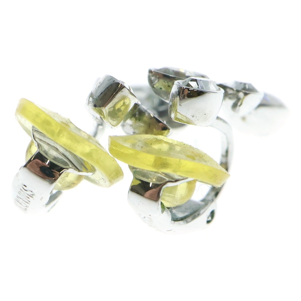 SWAROVSKI(スワロフスキー) リーフモチーフ ストーン イヤリング イヤーアクセサリー シルバー