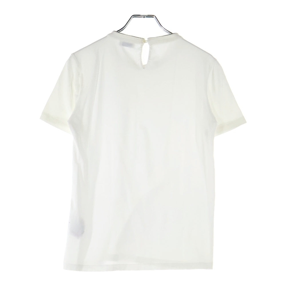 BRUNELLO CUCINELLI(ブルネロクチネリ) モニーレ装飾 ラインストーン クルーネック 半袖Tシャツ カットソー ホワイト レディース